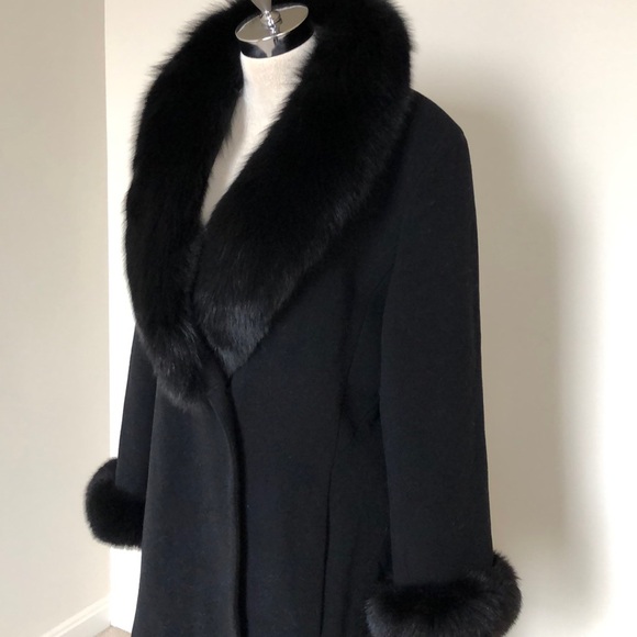 Vintage Maxi Fox Fur Lapel Full Length Coat - Picture 9 of 13